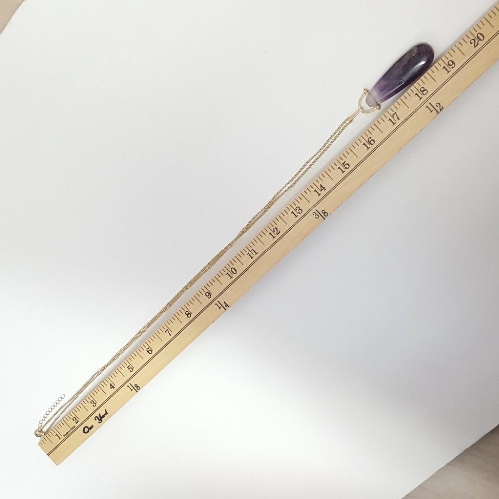 Amethyst Pendant Necklace Long - Picture 7 of 7